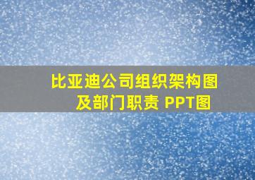 比亚迪公司组织架构图及部门职责 PPT图